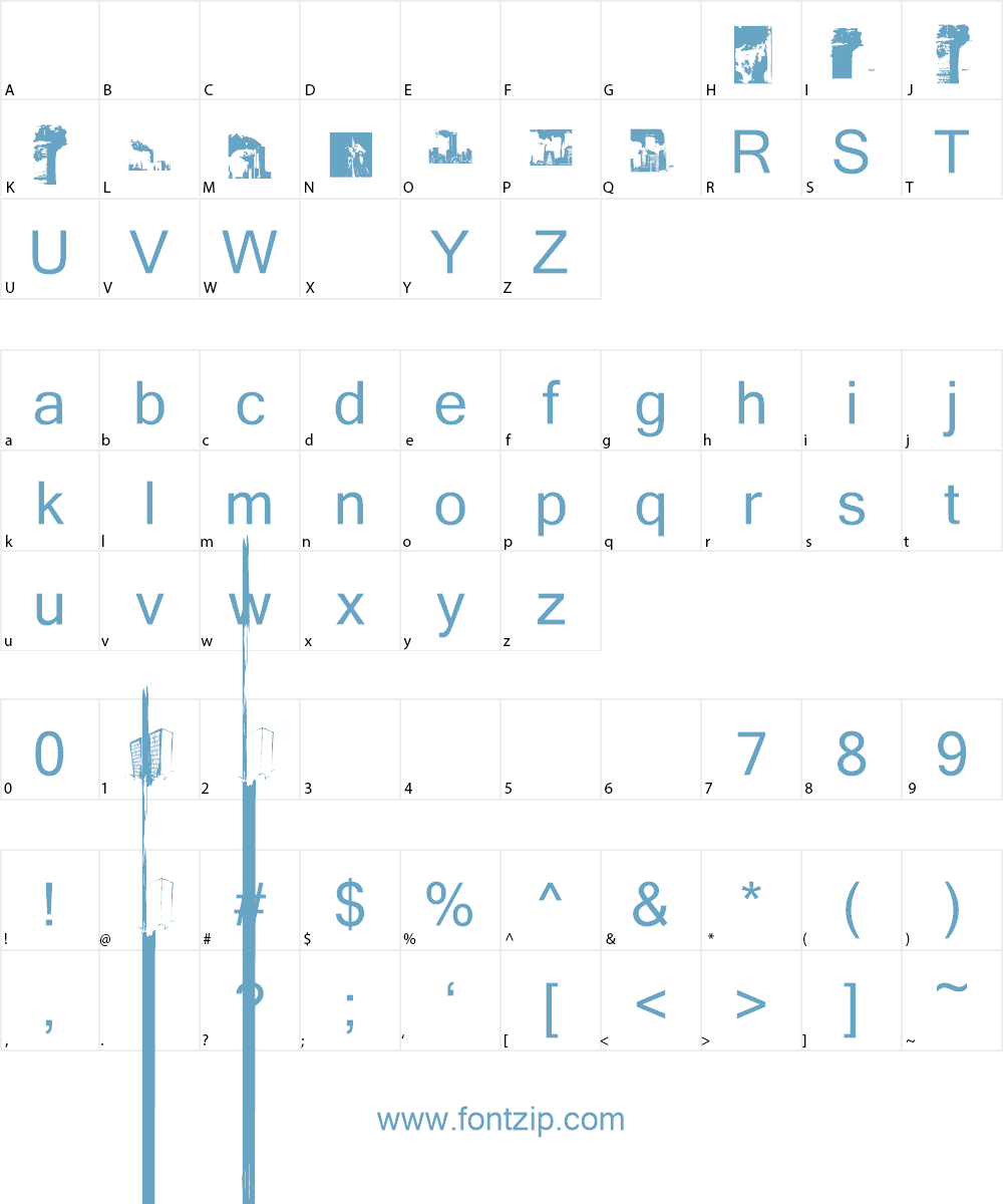 KR America Under Attack Font Character